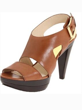 Michael Kors Carla Platform Luggage (Brown) Size 7